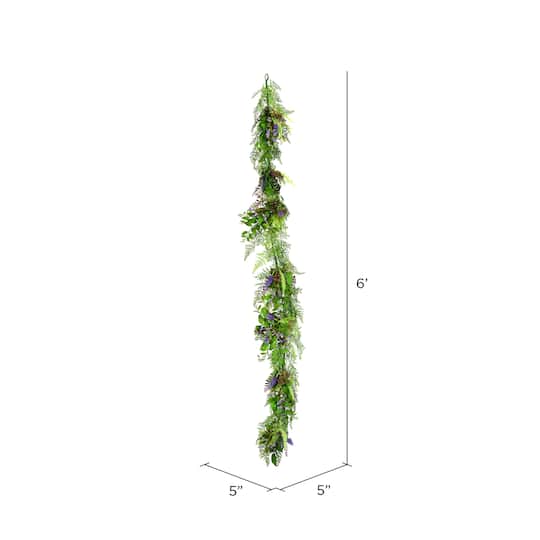 6ft. Green & Purple Maytime Garland
